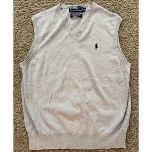 Polo Ralph Lauren Sleeveless Vest Mens Small Pima Cotton GrayLightweight